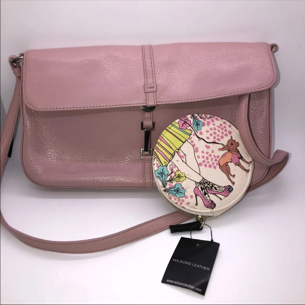 Preston & York Pink Leather Shoulder Bag